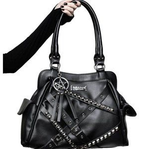 Killstar Punk Rock Gothic Edgy Black Strappy Studded Shoulder Crossbody Bag